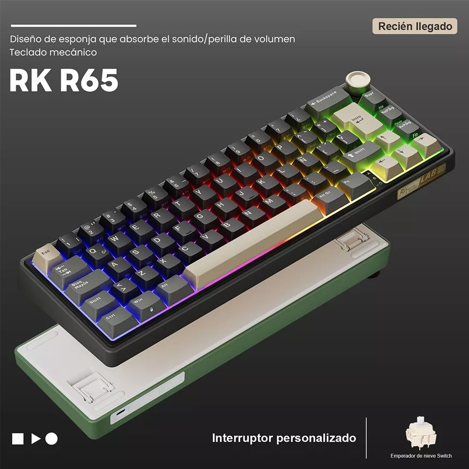 Teclado Mec&aacute;nico Rk R65 65% Gasket Mount - Royal Kludge image number 1.0