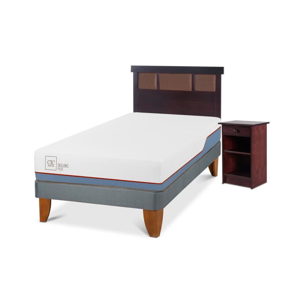 Cama Europea Cic Excellence Plus / 1.5 Plazas / Base Normal + Set De Maderas image number 1.0