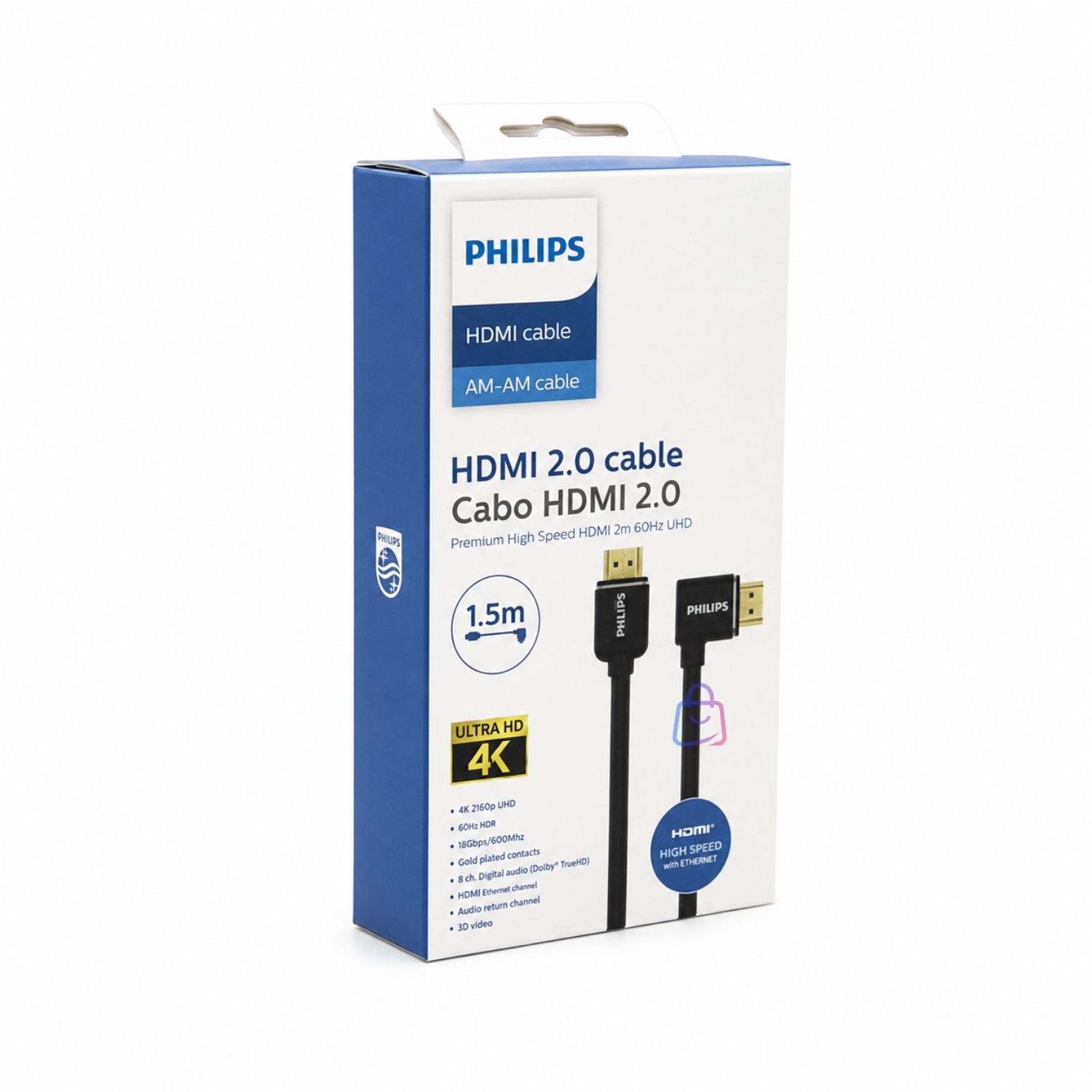 Cable Philips Hdmi 4k 60hz 90 Grados Home Theater - Ps image number 4.0