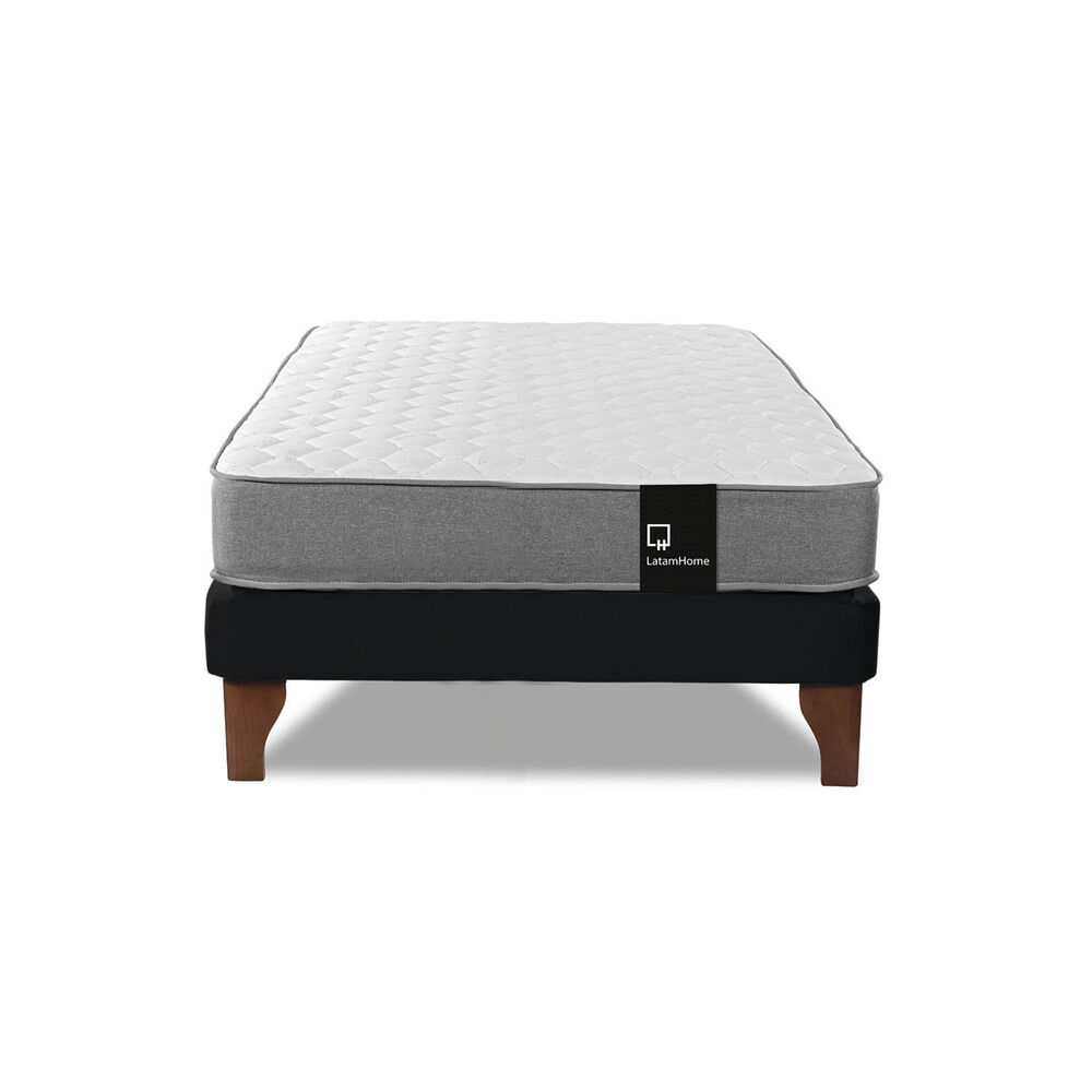 Cama Europea Zen Best 1.5 Plaza Tela Velvet Negro image number 3.0
