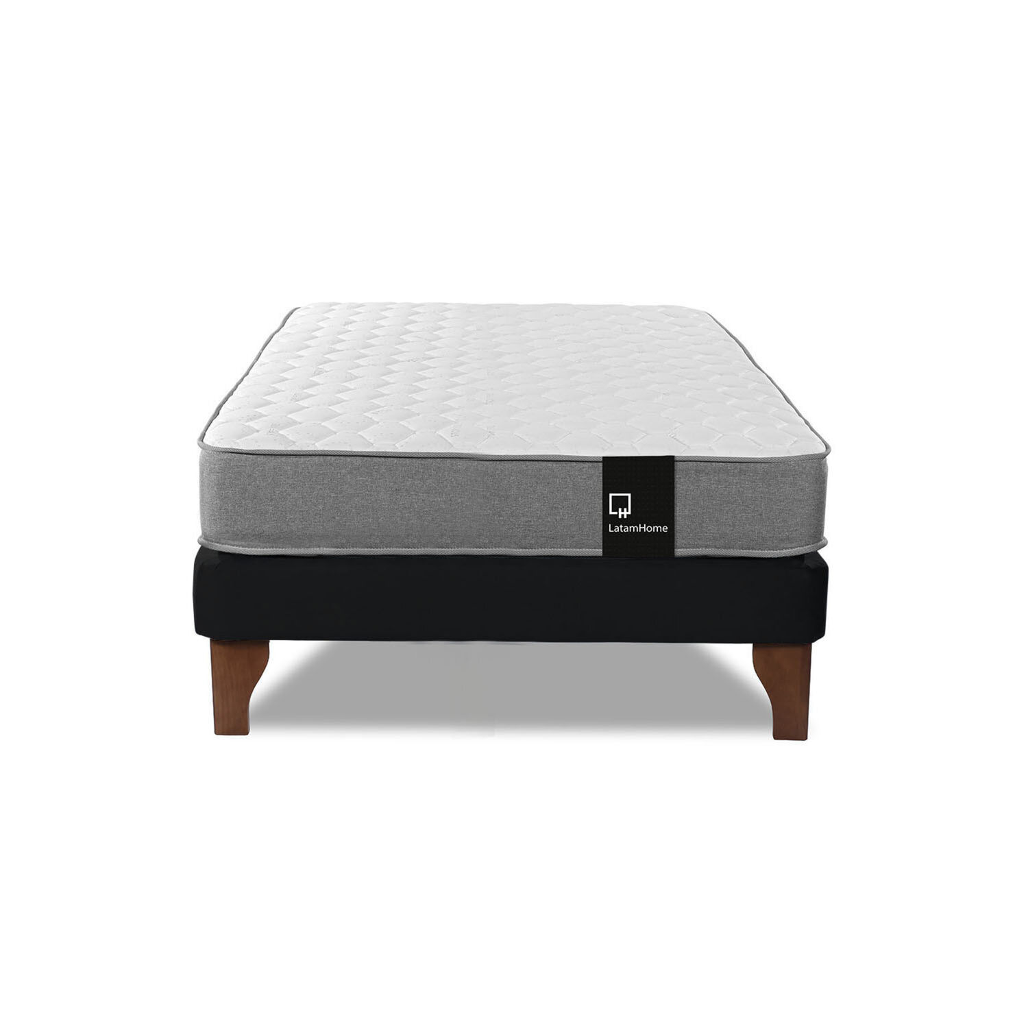 Cama Europea Zen Best 1.5 Plaza Tela Velvet Negro image number 3.0
