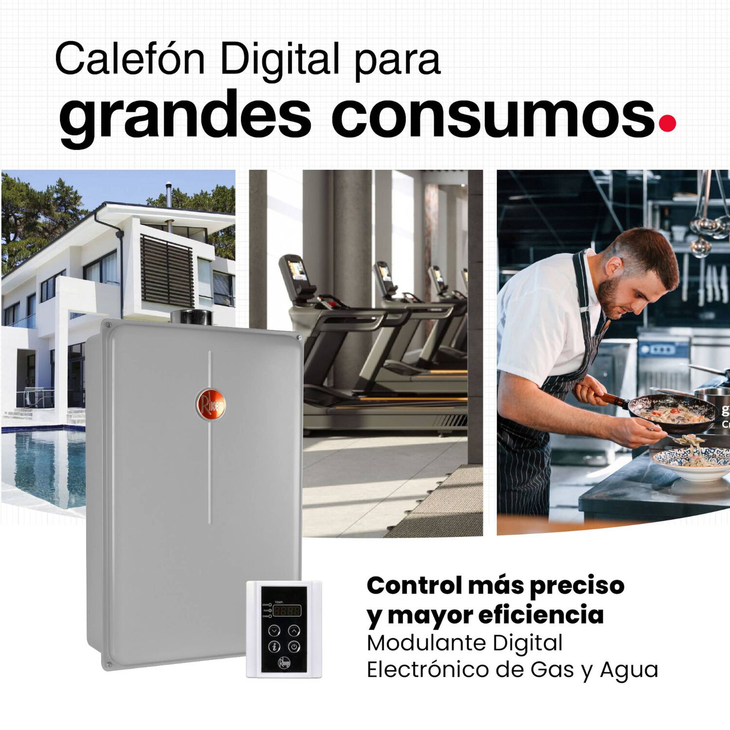 Calefont 28 Litros Gas Natural Tiro Forzado Rheem image number 11.0