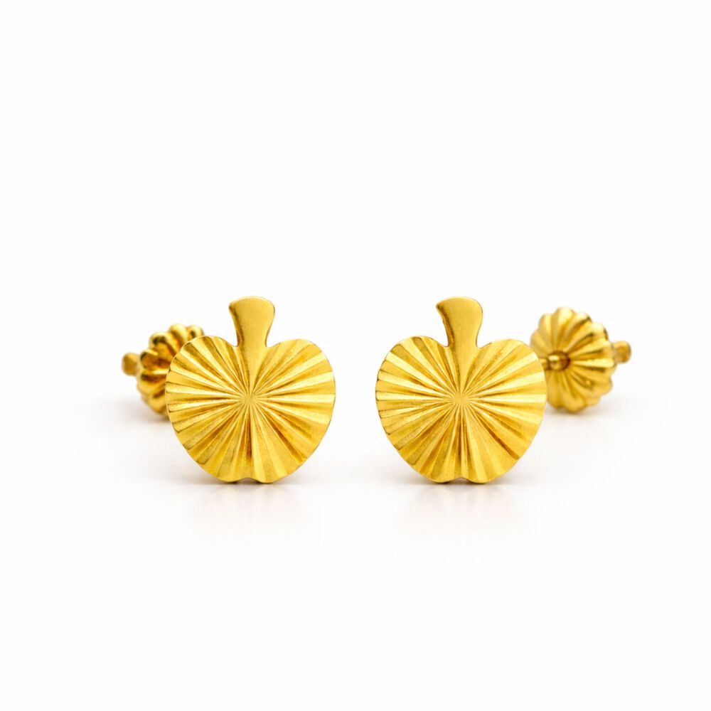 Aros Manzana Facetada 5mm Oro 18k Atornillados 0.90gr Mujer Ni&ntilde;a Hipoalerg&eacute;nicos image number 0.0