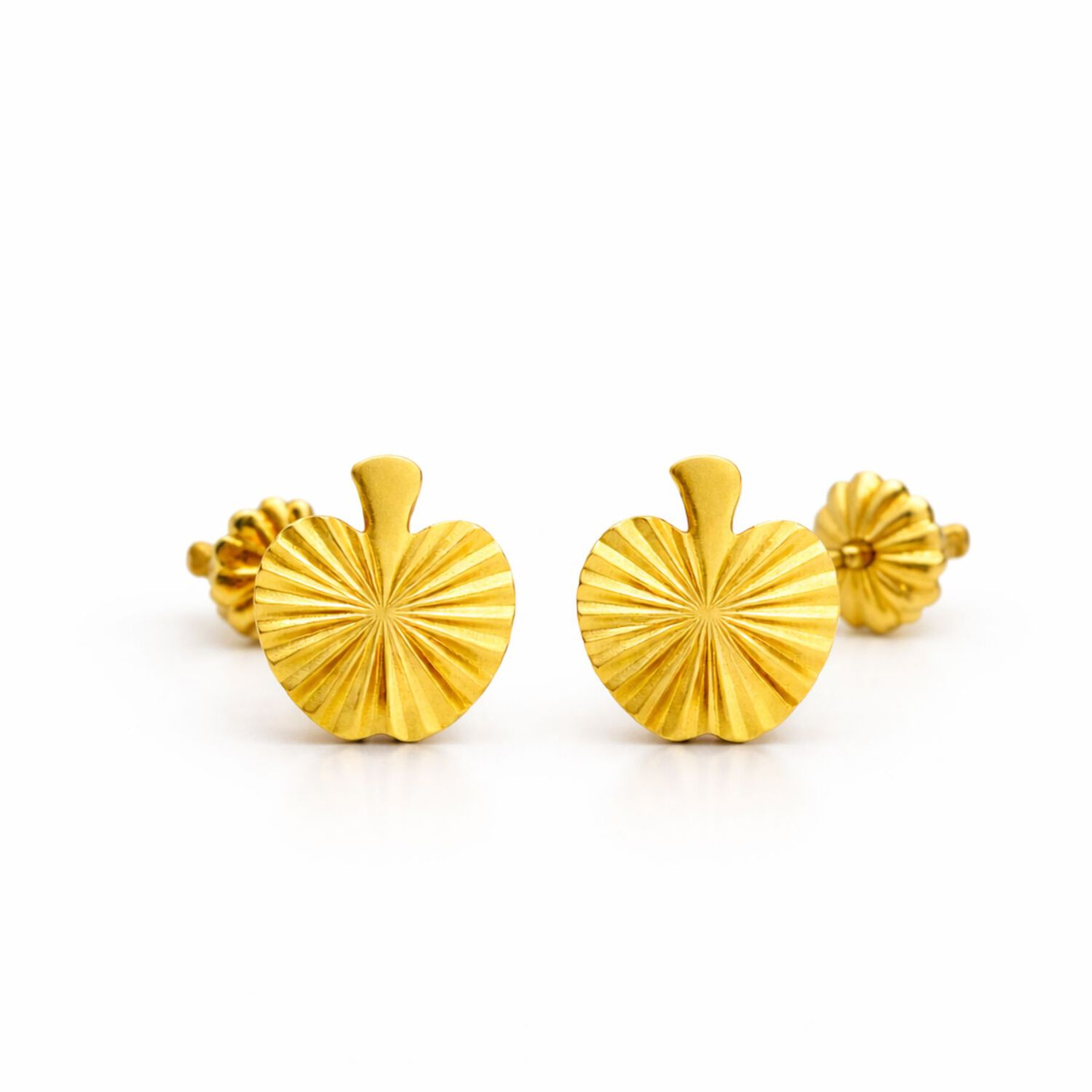 Aros Manzana Facetada 5mm Oro 18k Atornillados 0.90gr Mujer Ni&ntilde;a Hipoalerg&eacute;nicos image number 0.0