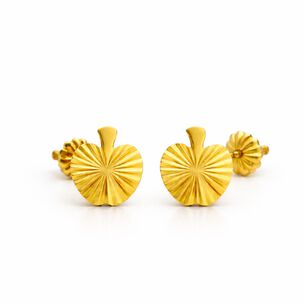 Aros Manzana Facetada 5mm Oro 18k Atornillados 0.90gr Mujer Ni&ntilde;a Hipoalerg&eacute;nicos