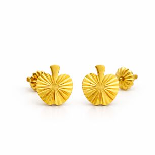 Aros Manzana Facetada 5mm Oro 18k Atornillados 0.90gr Mujer Ni&ntilde;a Hipoalerg&eacute;nicos