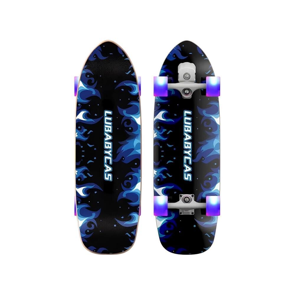 Skate Patineta De Madera Con Luces Freestyle Azul Lubabycas image number 8.0