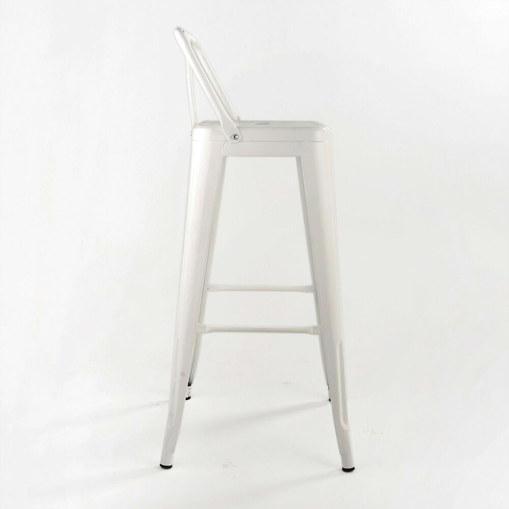 Pack 4 Piso Taburete Tolix Con Respaldo Blanco image number 2.0