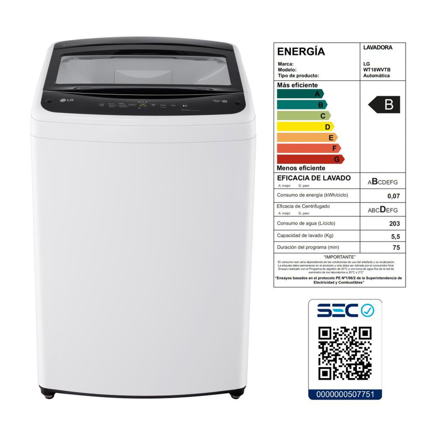Lavadora LG WT18WVTB / 18 Kg image number 11.0