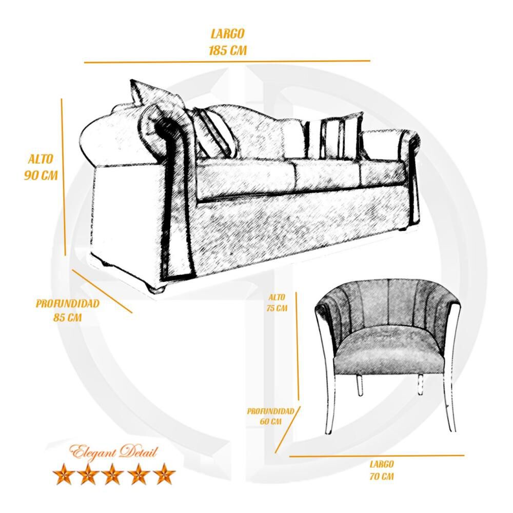 Juego De Living Elegant Detail Michigan 3c+ Sitiales / 5 Cuerpos image number 1.0