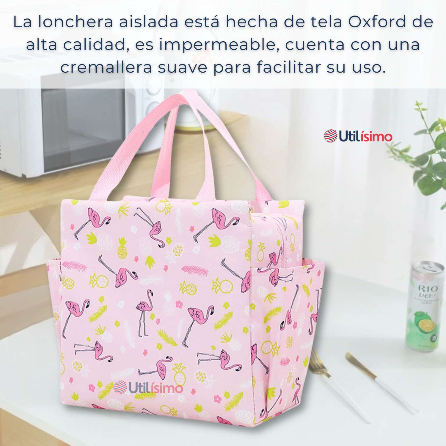 Lonchera T&eacute;rmica Port&aacute;til Estampada Con Aislamiento Pink image number 5.0