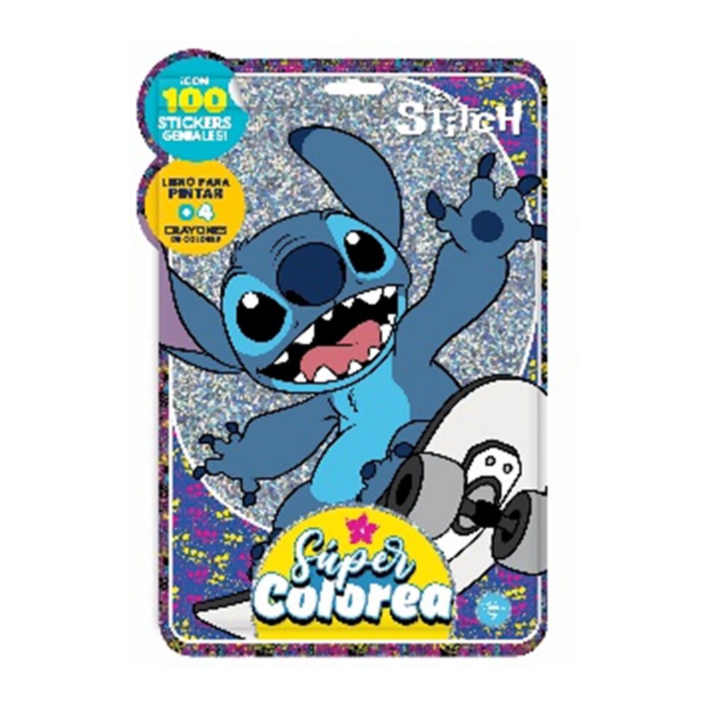 Editorial Vértice Super Colorea Stitch Libro Para Colorear + 4 Crayones + 100 Stickers image number 0.0