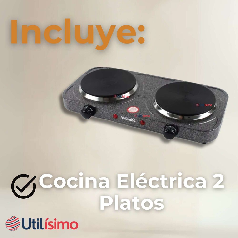 Cocina El&eacute;ctrica 2 Platos Cocinilla Port&aacute;til 2000w De Potencia image number 9.0