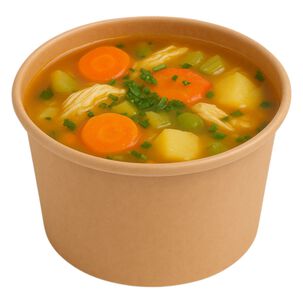 Set 100 Envases Para Sopa Kraft 236ml 8oz Comida Desechable