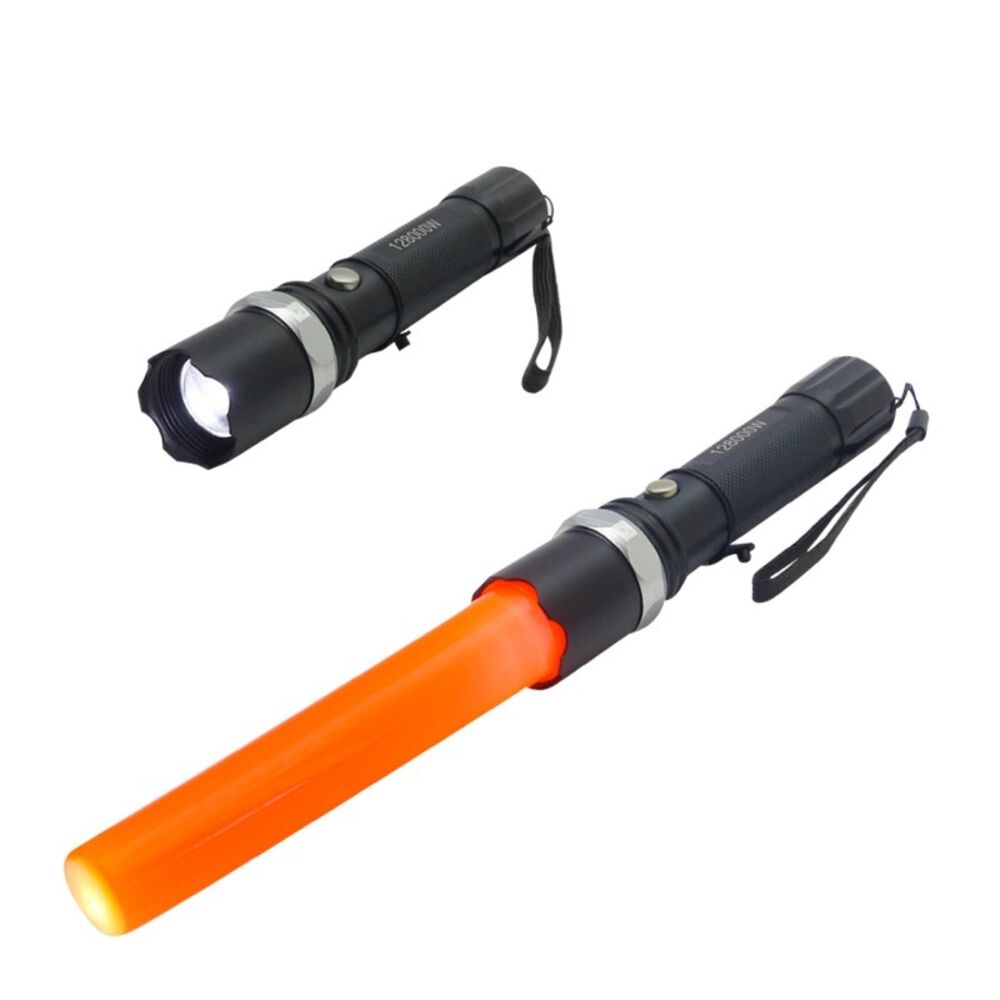 Linterna Led Tactica Caja Pvc Verde Con Zoom Y Cargador 12v Y Pilas image number 3.0