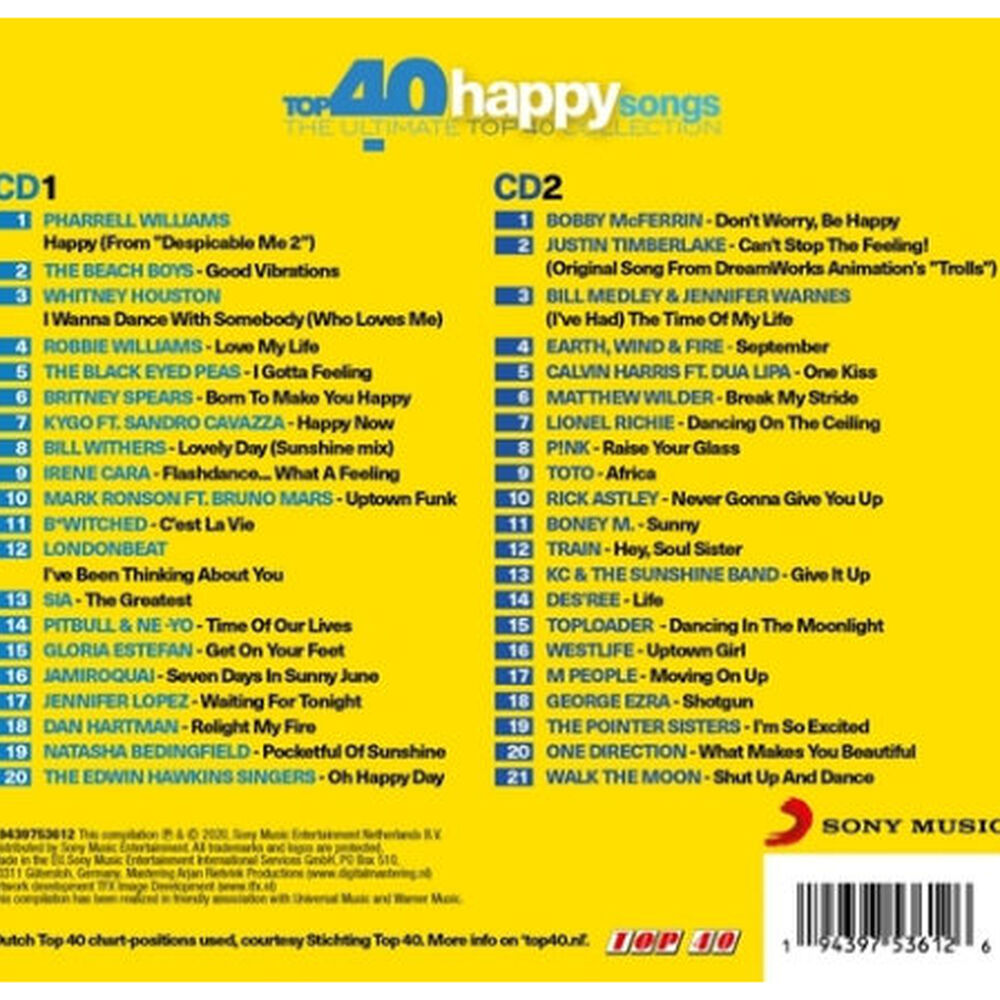Top 40 - Happy Songs (2cd) | Cd image number 1.0