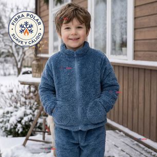 Conjunto 2 Piezas Buzo Poler&oacute;n Pantal&oacute;n Bebe Ni&ntilde;o Poli&eacute;ster Blue