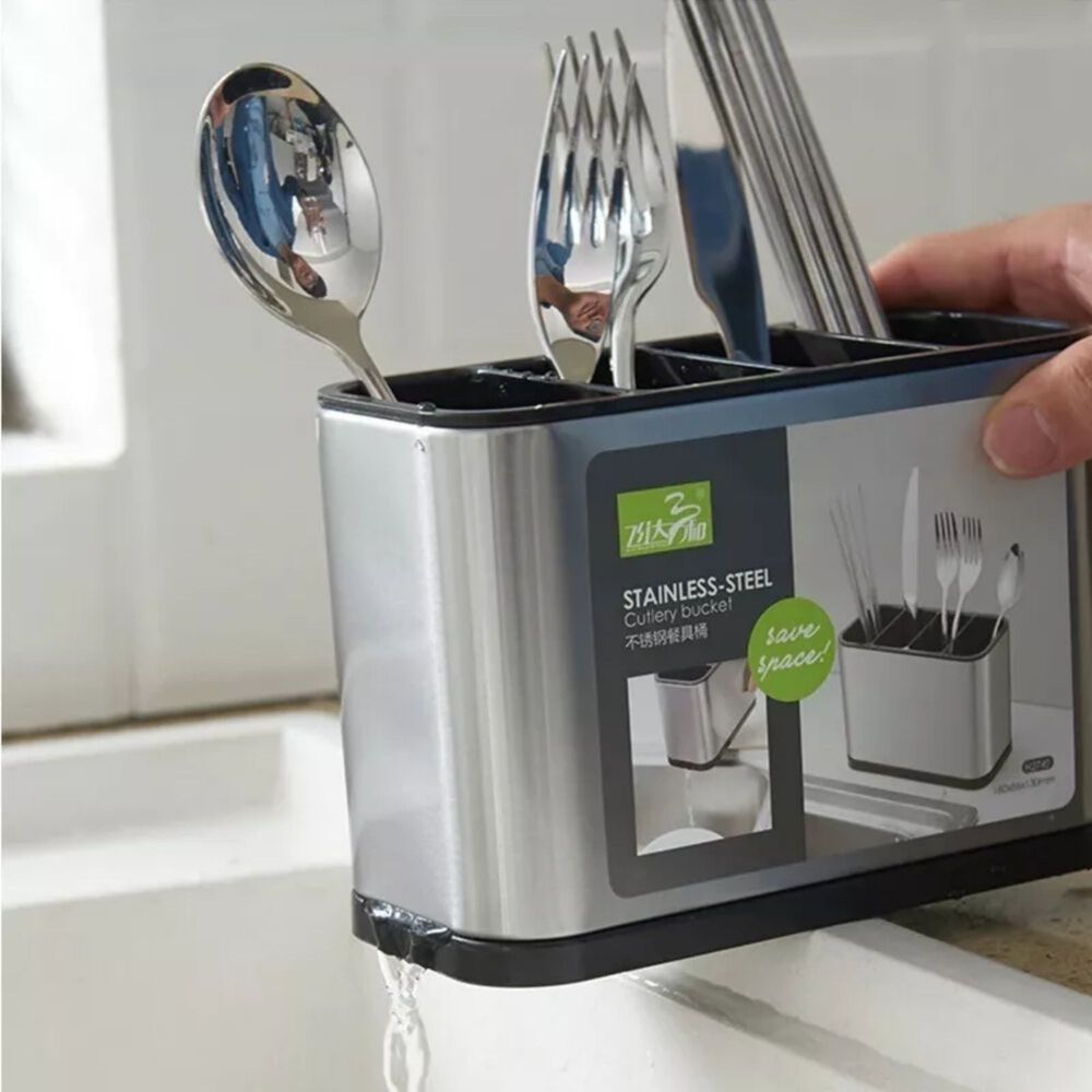 Escurridor Cubierto Utensilios Cocina Acero Inoxidable 4 Espacios image number 3.0