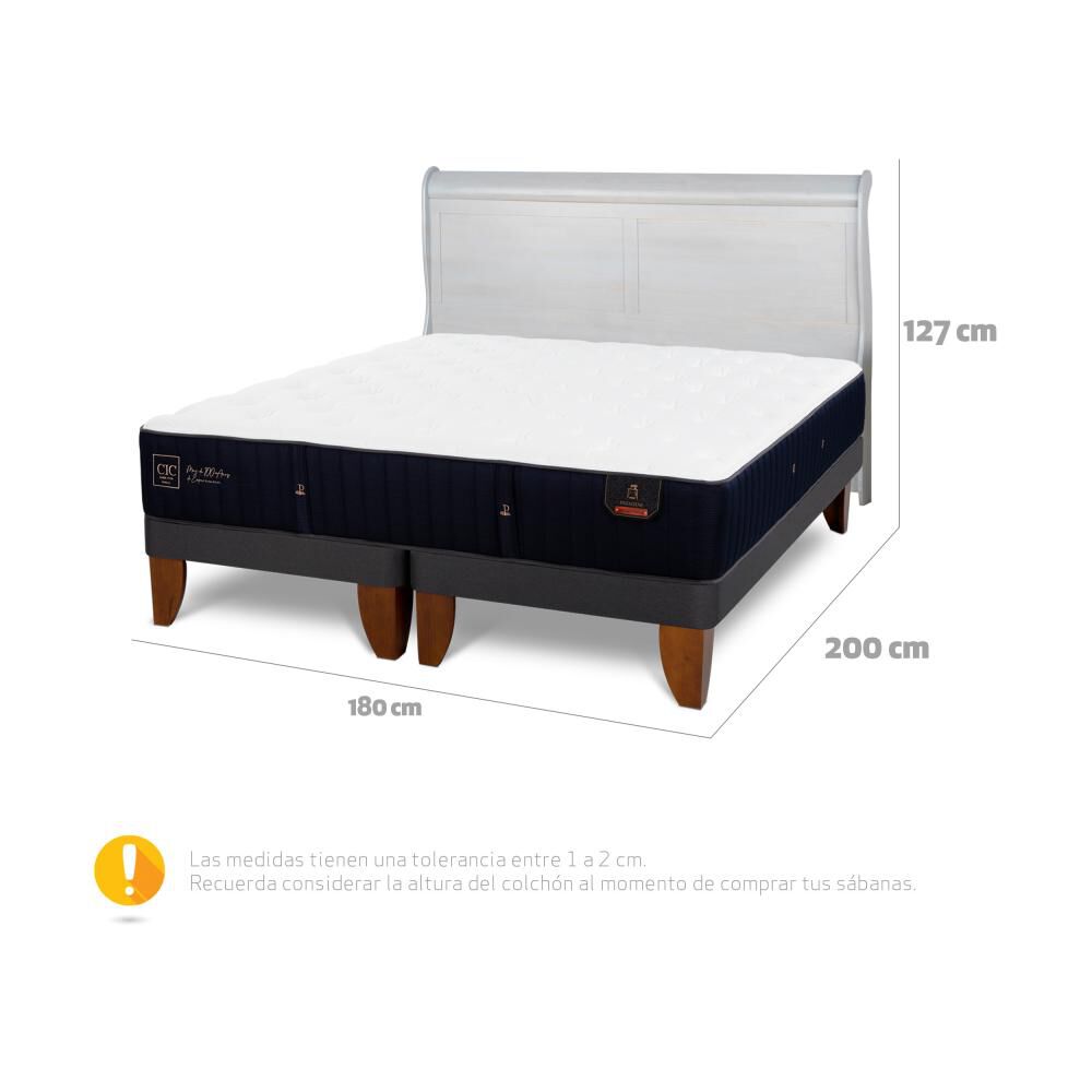 Cama Europea Cic Linea Premium / King / Base Dividida + Respaldo image number 6.0