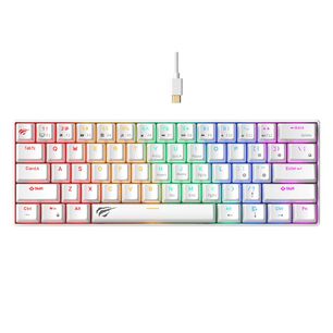 Teclado Gamer Mec&aacute;nico Luces Rgb Kb903l Havit Blanco