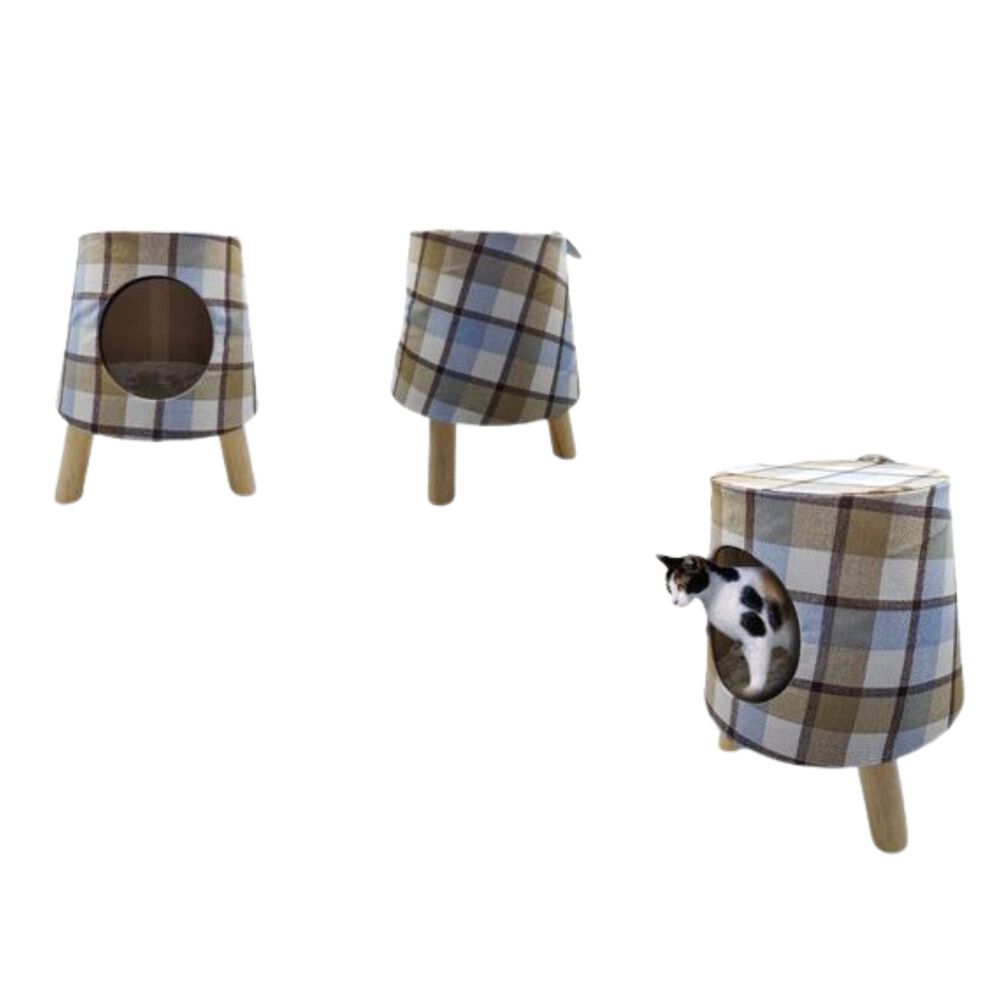 Cueva Para Gatos Vintage Con Patas De Madera Diseño Cuadros image number 2.0