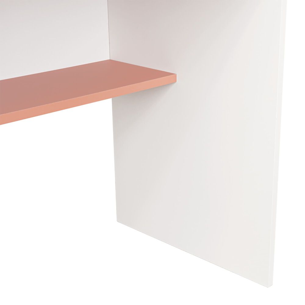Escritorio Con 1 Cajon 73x80x49,8 Cm Blanco Y Salmon image number 5.0