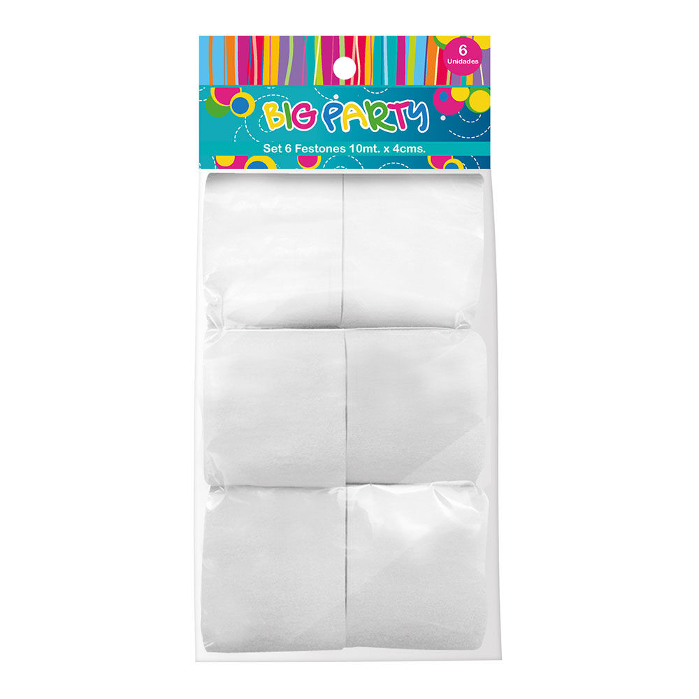 Set 6 Festones Blancos 10mtsx4cm image number 0.0