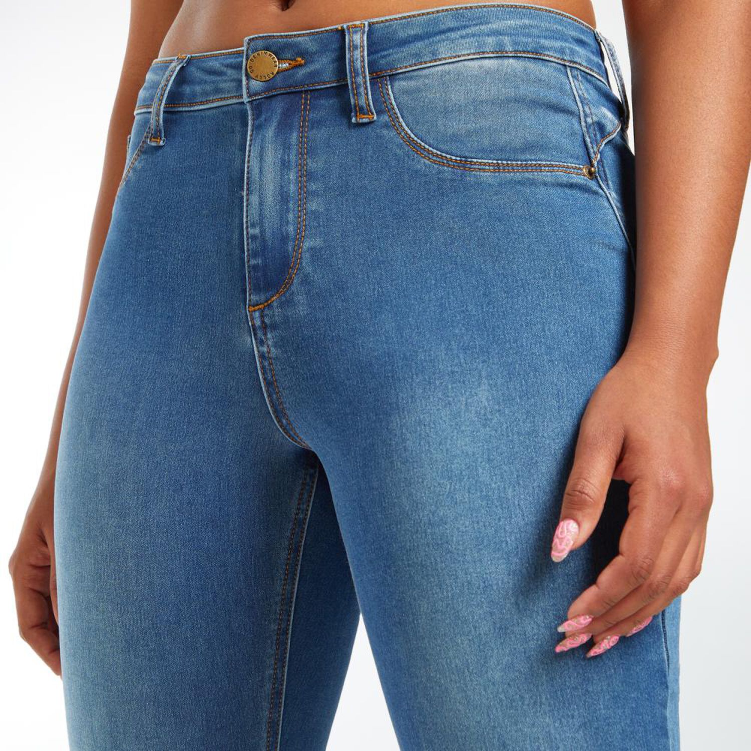 Jeans Tiro Alto Skinny Rolly Go image number 4.0