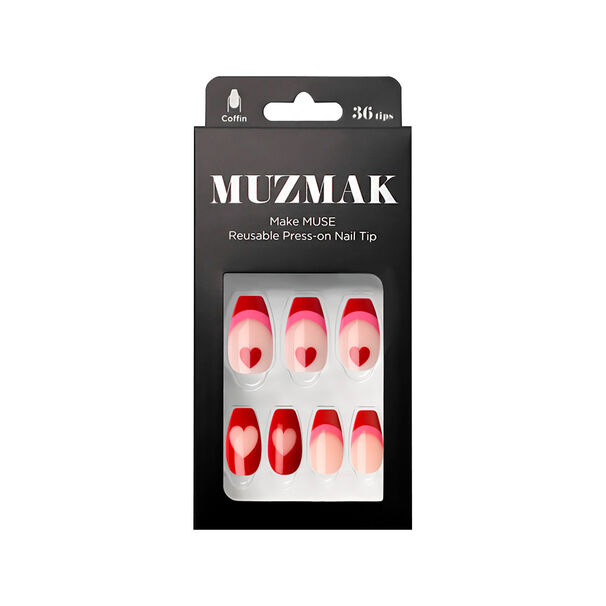 Muzmak - U&ntilde;as Press On Red Pop Coffin 36 U.
