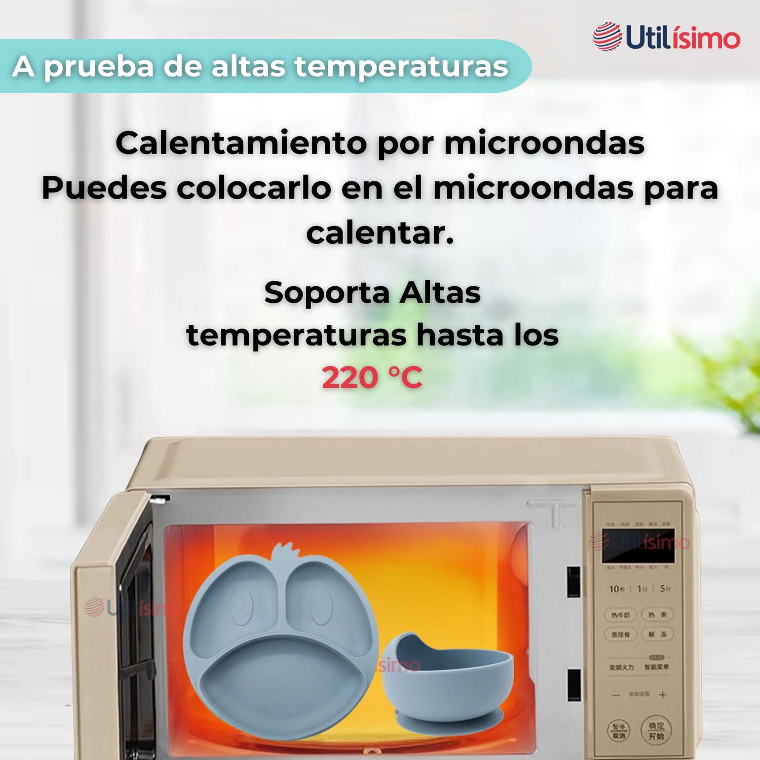 Set De Alimentaci&oacute;n Beb&eacute; Silicona De Formas 6 Piezas Libre Bpa Color Celeste image number 3.0