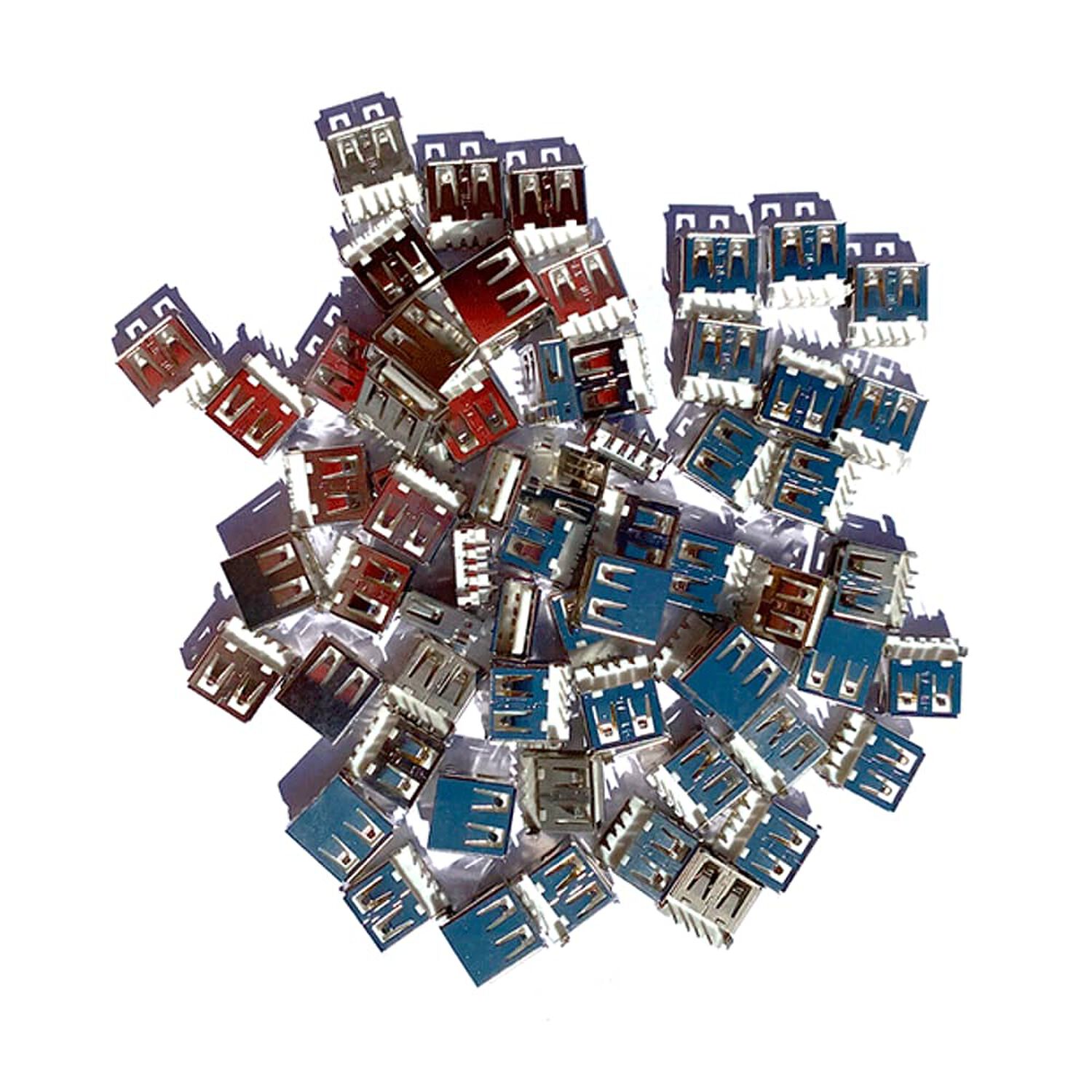 Pack De 100 Conectores Usb Hembra Tipo A Con Pines 90 Grados image number 1.0