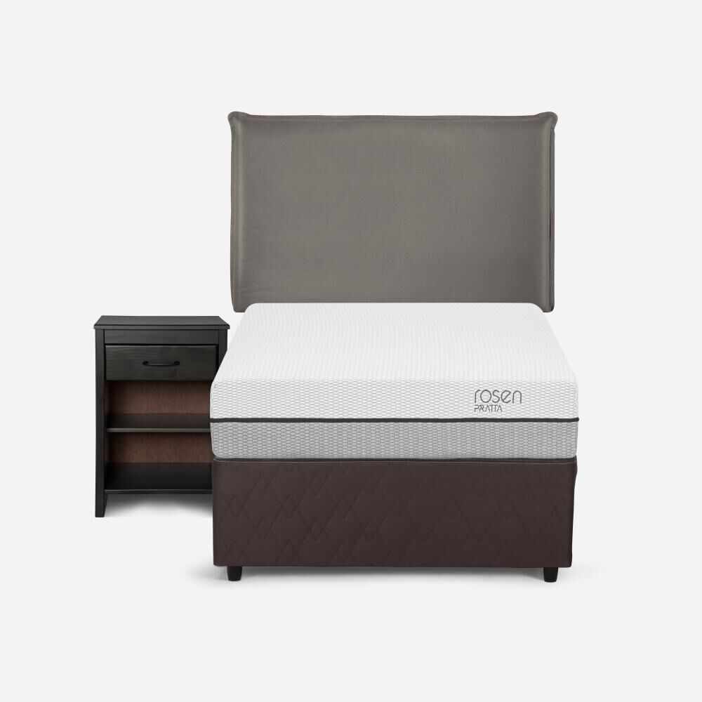 Cama Nido Rosen Pratta / 1.5 Plazas / Base Normal + Set De Maderas Maurice Gris image number 0.0