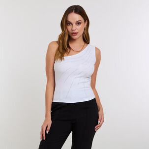 Polera Sin Manga Aplicación Strass Mujer Kimera Polera Sin Manga Aplicación Strass Mujer Kimera