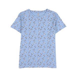 Polera Micro Print Manga Corta Cuello Redondo Mujer Freedom