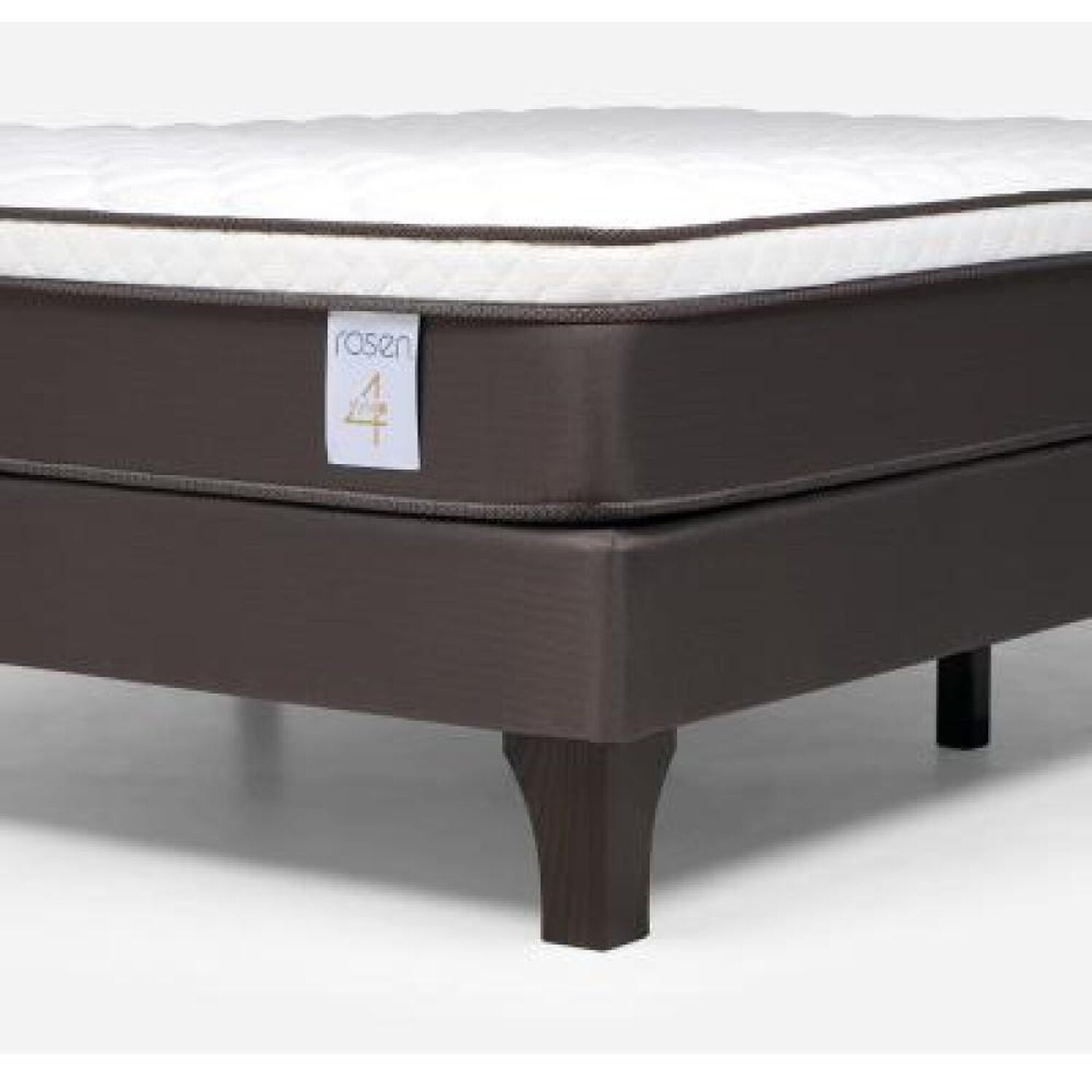 Cama Europea Rosen New Style 4 Plus / 2 Plazas / Base Normal  + Respaldo Rachel Gris image number 12.0