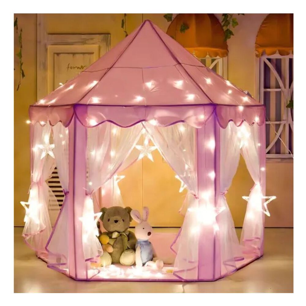Carpa Infantil Castillo Rosado Portátil image number 1.0