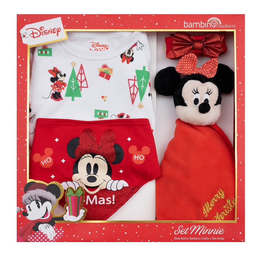 Set 4 Piezas Navidad Blanco Minnie Niña 3-6 Meses image number 0.0