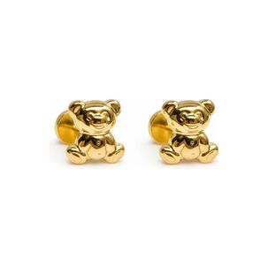 Aros Abridores Osito 6x7mm Oro 14k Oso Beb&eacute; Ni&ntilde;a Dorado