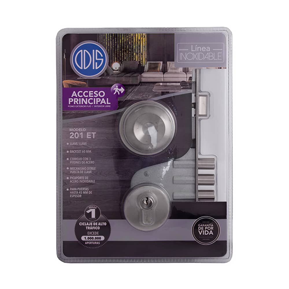 Cerradura Embutir Odis 201 Pomo Acceso - Plata image number 2.0