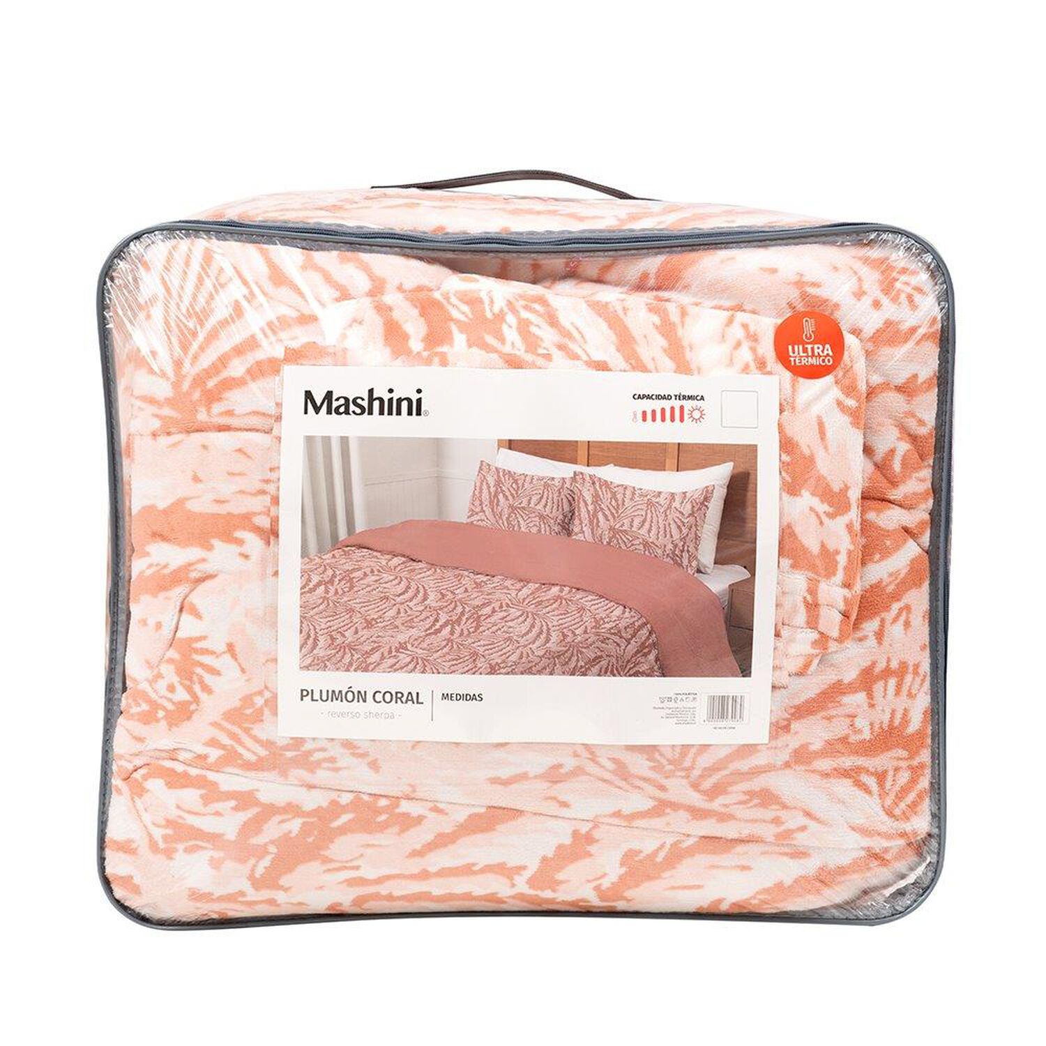 Plumon Coral Estampado Sherpa 2 Plazas Palma image number 3.0
