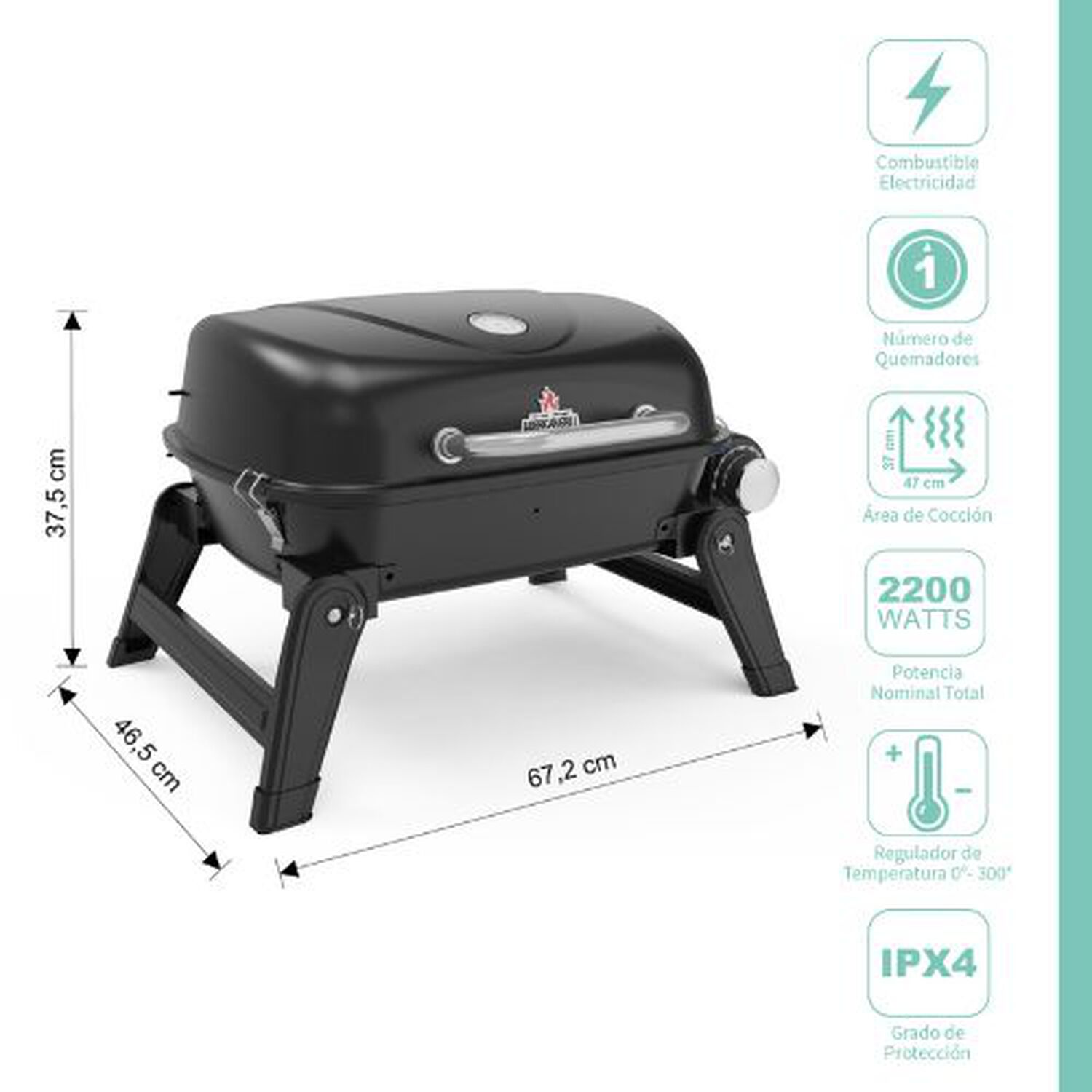 Parrilla Exterior -interior Electrica E1b Aspen Black image number 1.0