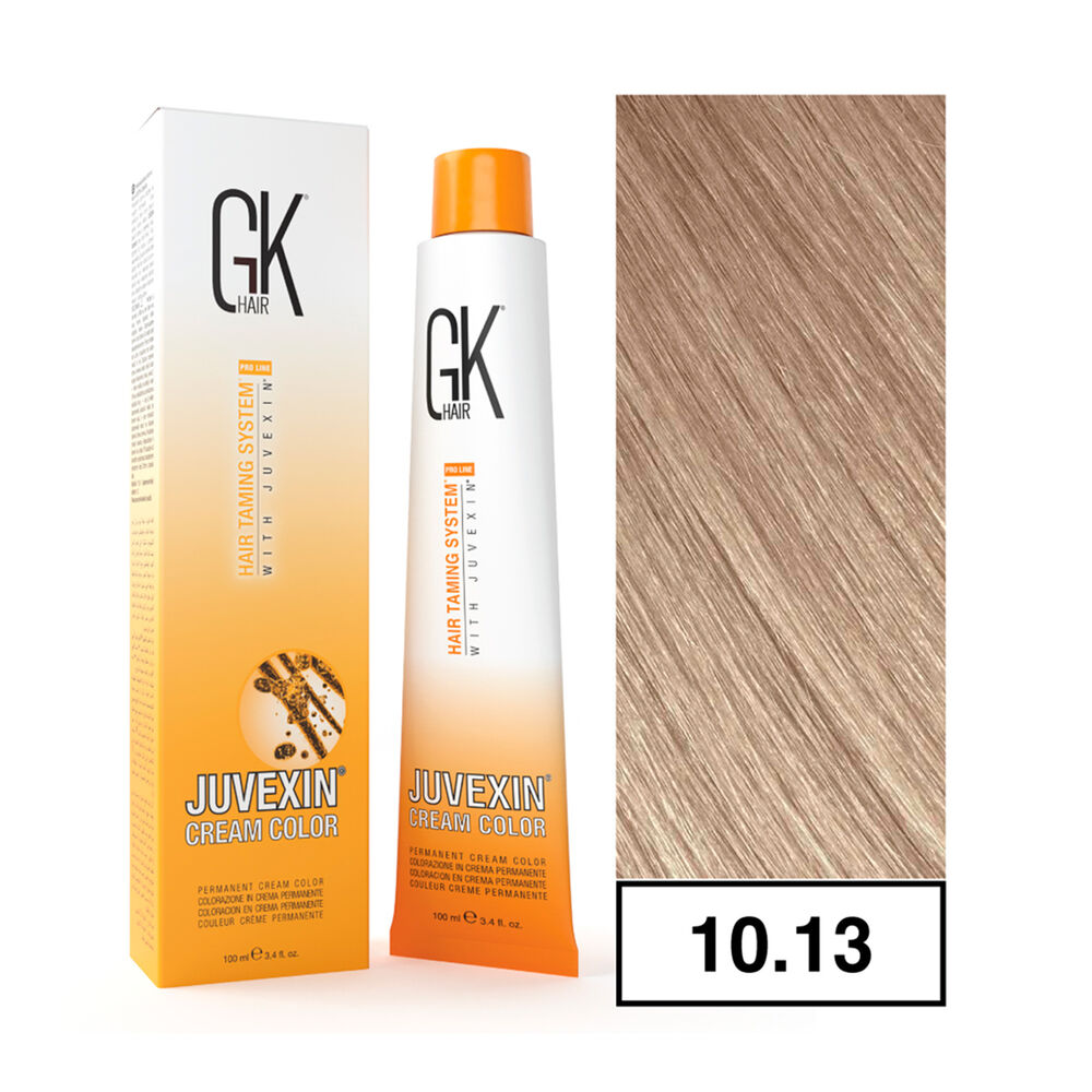 Gkhair - Tintura Cream Color Permanente Vegana 100ml + Oxidante - 10.13 Rubio Super Claro Dorado Cenizo image number 0.0