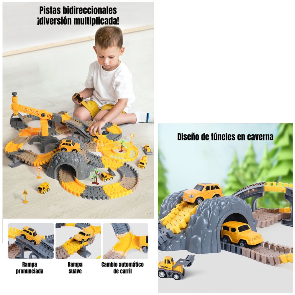 Juguete Autopista Eléctrica 249 Piezas Tm208 Lubabycas image number 3.0