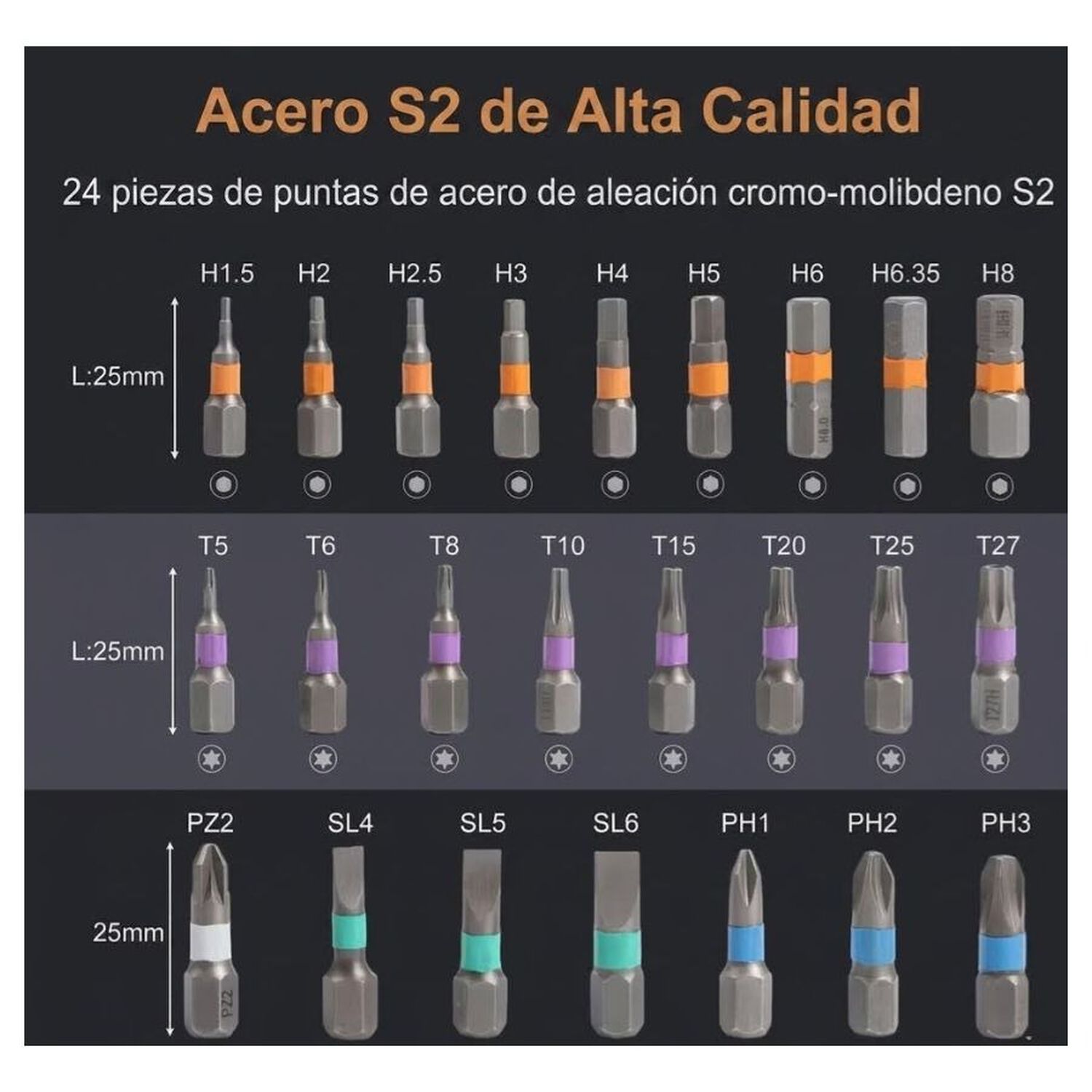 Set Destornillador Multifuncional 24 En 1 Atuman Con Estuche image number 4.0