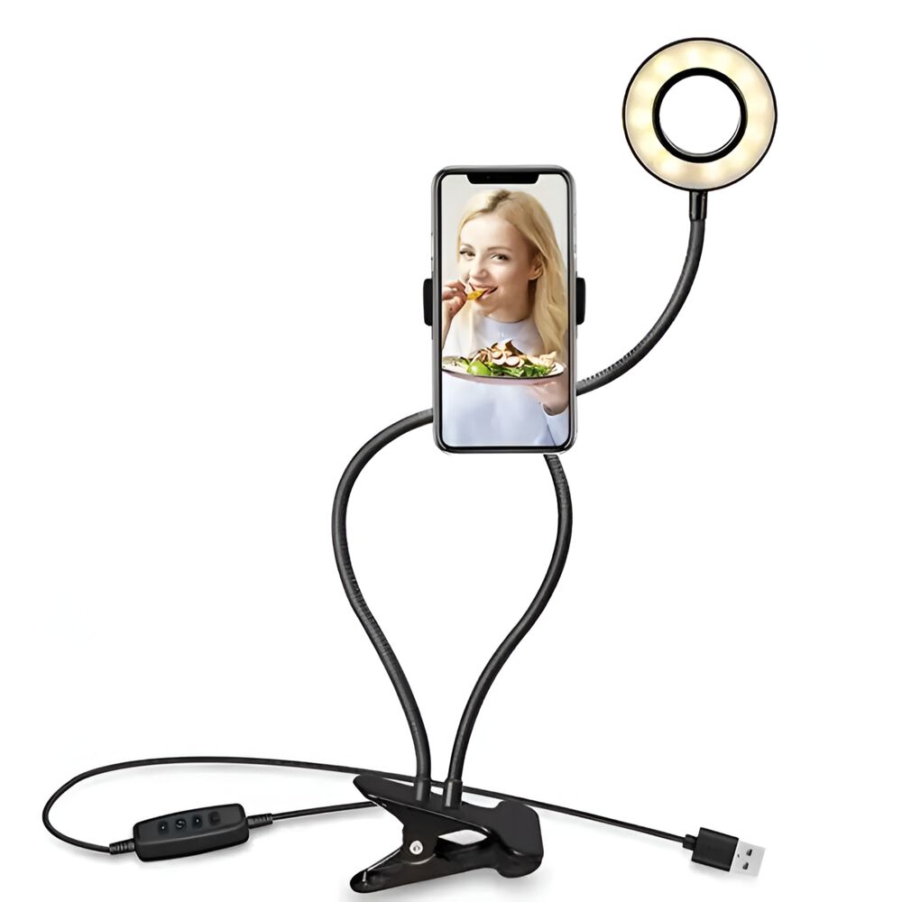 Aro De Luz Para Streaming Con Soporte Tipo Clip Sr134 Pro image number 0.0