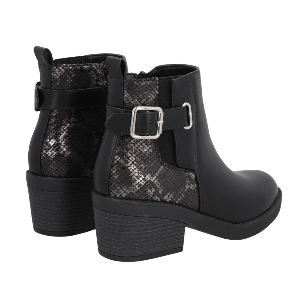 Botin Casual Mujer Negro Taco Medio Harper Police image number 3.0