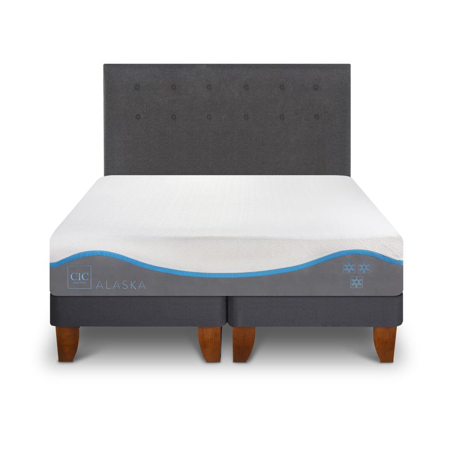 Cama Europea Cic Alaska / 2 Plazas / Base Dividida + Respaldo image number 0.0