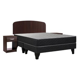 Cama Europea Celta Apolo Black / 2 Plazas / Base Dividida + Set De Maderas