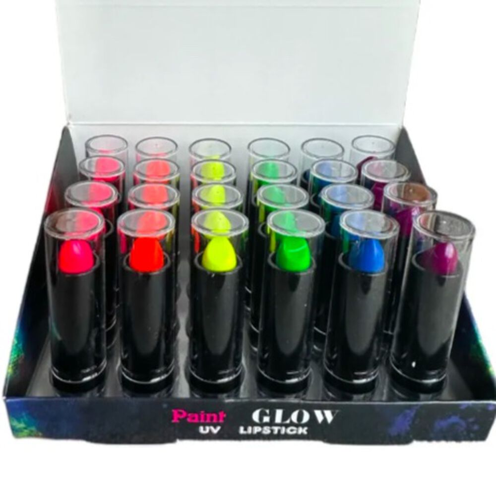 6 X Lápiz Labial Colores Flúor Glow Uv image number 2.0