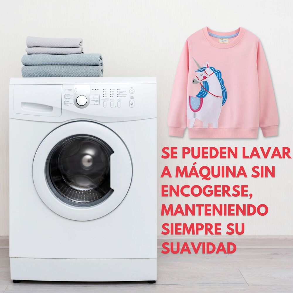 Polerón Niña Manga Larga 100% Algodón Rosa Unicornio image number 5.0